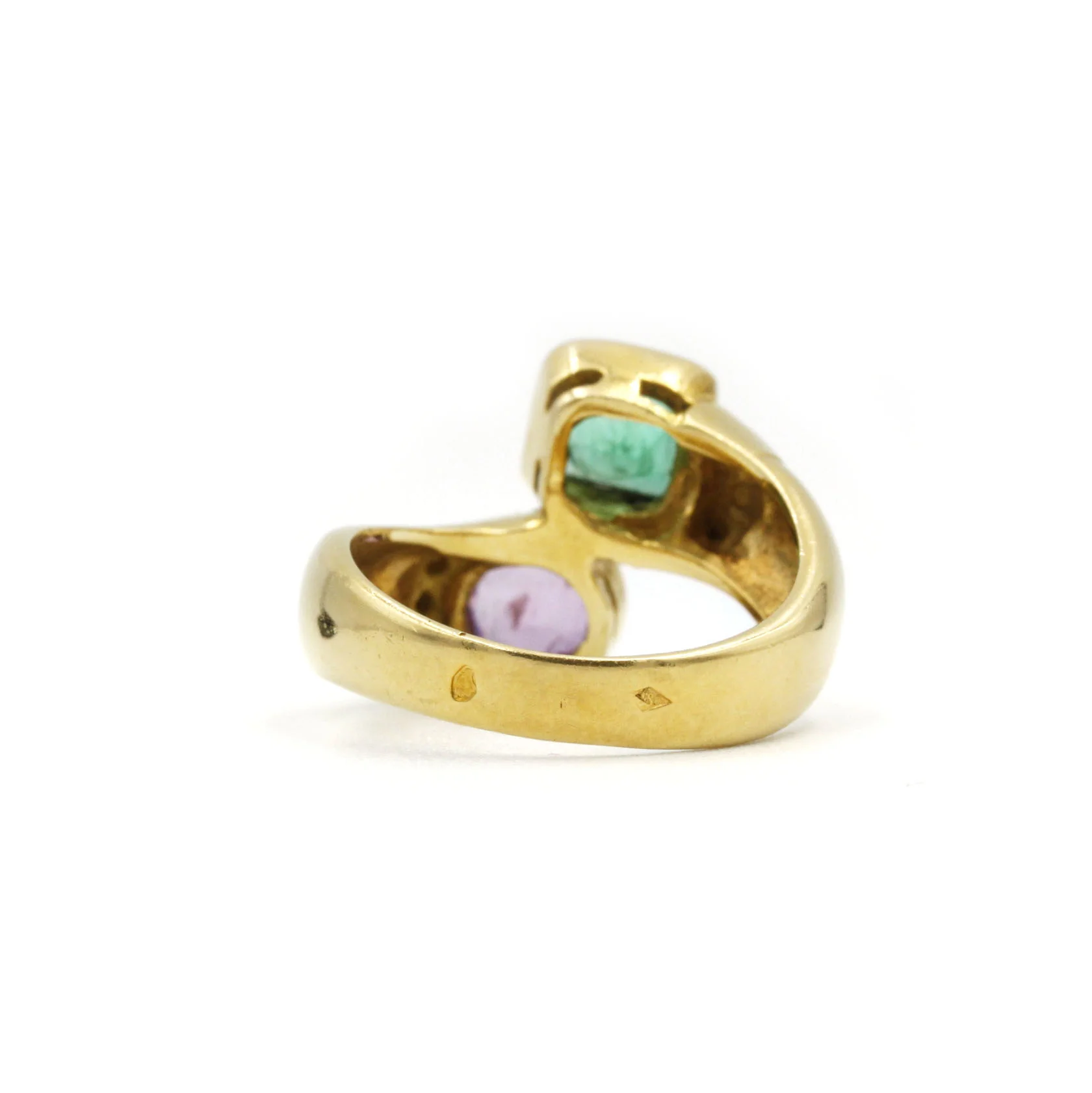 Ring - Gold, emerald & sapphire - Image 3