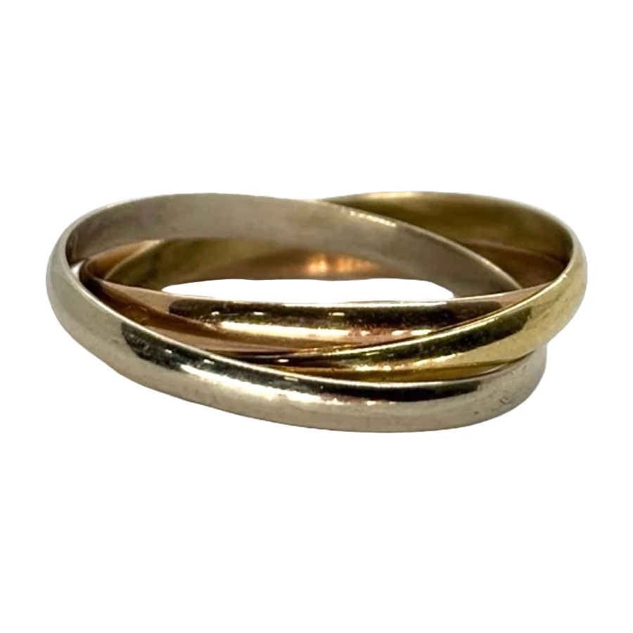 18K three-gold ring