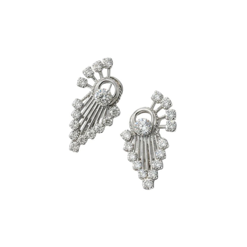 White gold and diamond earrings - Image 4