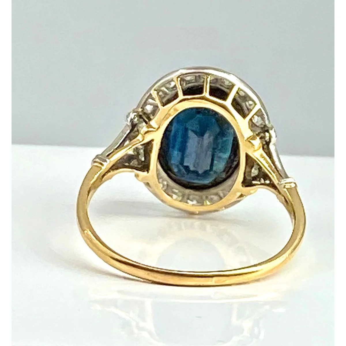 Ring in yellow gold, white gold, sapphires and diamonds - Image 7