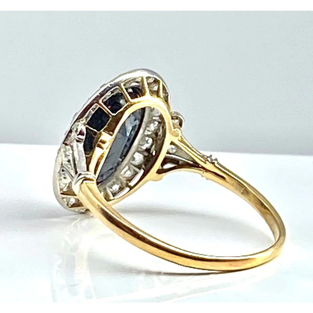 Ring in yellow gold, white gold, sapphires and diamonds - Image 8
