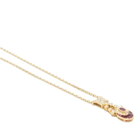 "The Young and the Restless" pendant necklace in yellow gold, rubies and diamonds