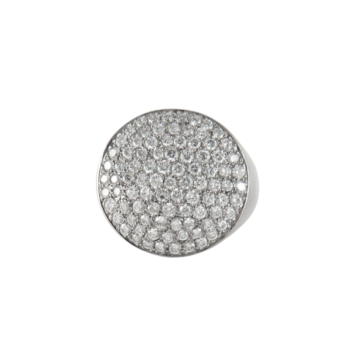 Signet ring in white gold and diamonds