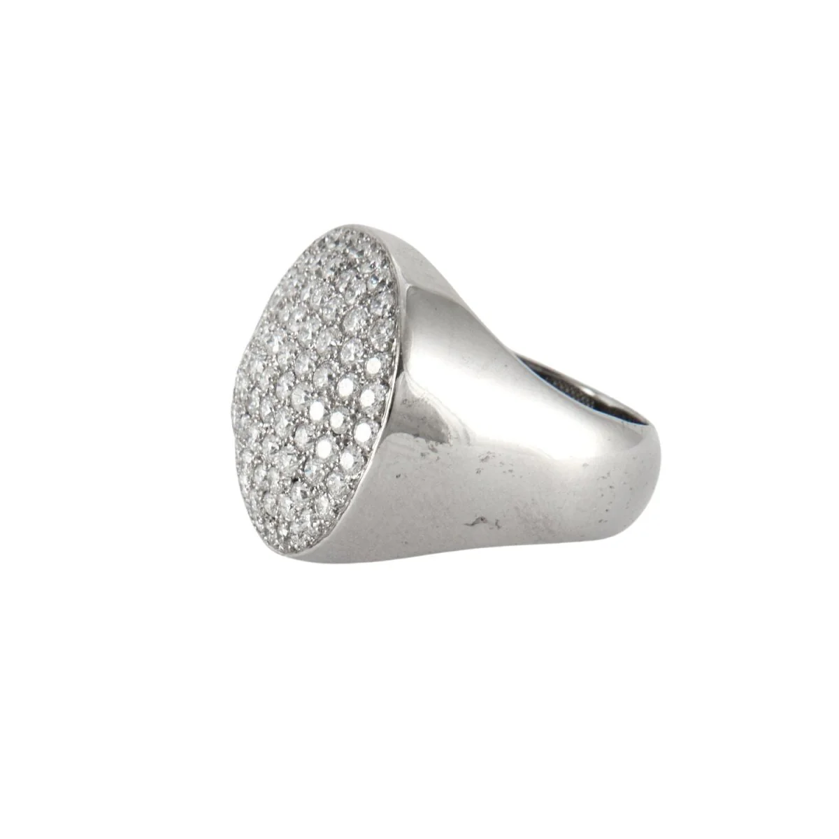 Signet ring in white gold and diamonds - Image 3