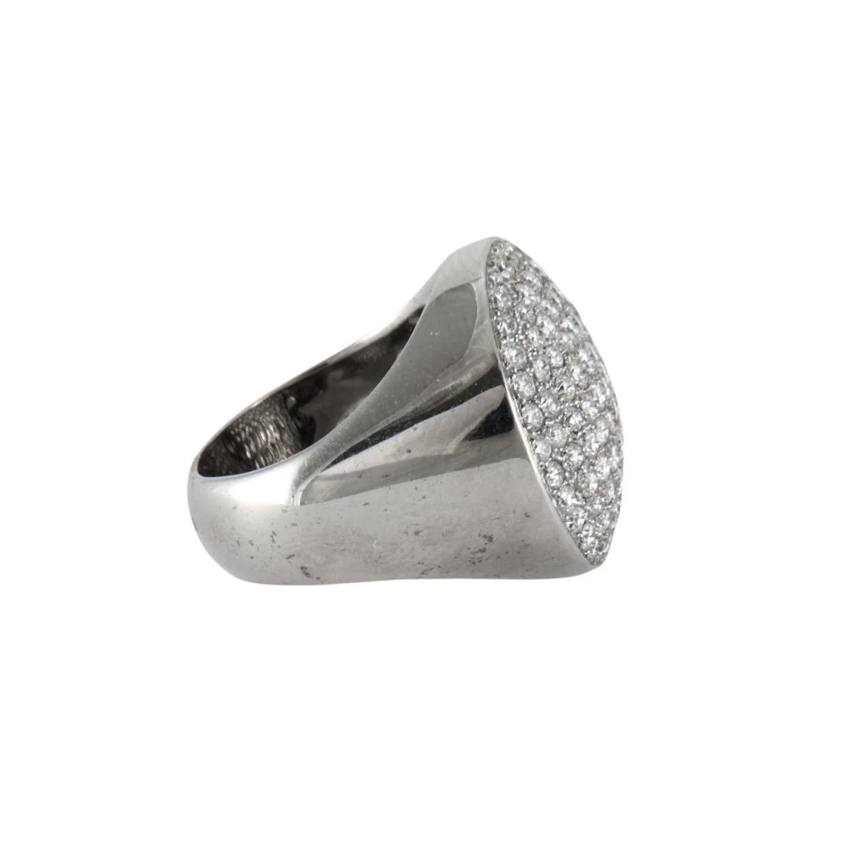 Signet ring in white gold and diamonds - Image 4