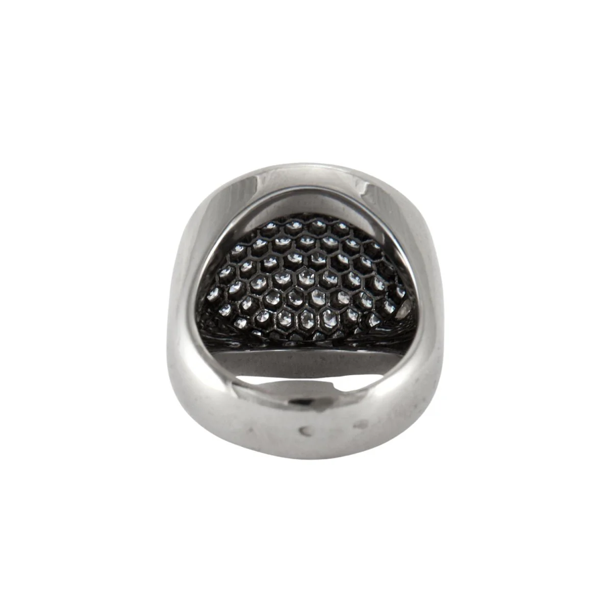 Signet ring in white gold and diamonds - Image 5