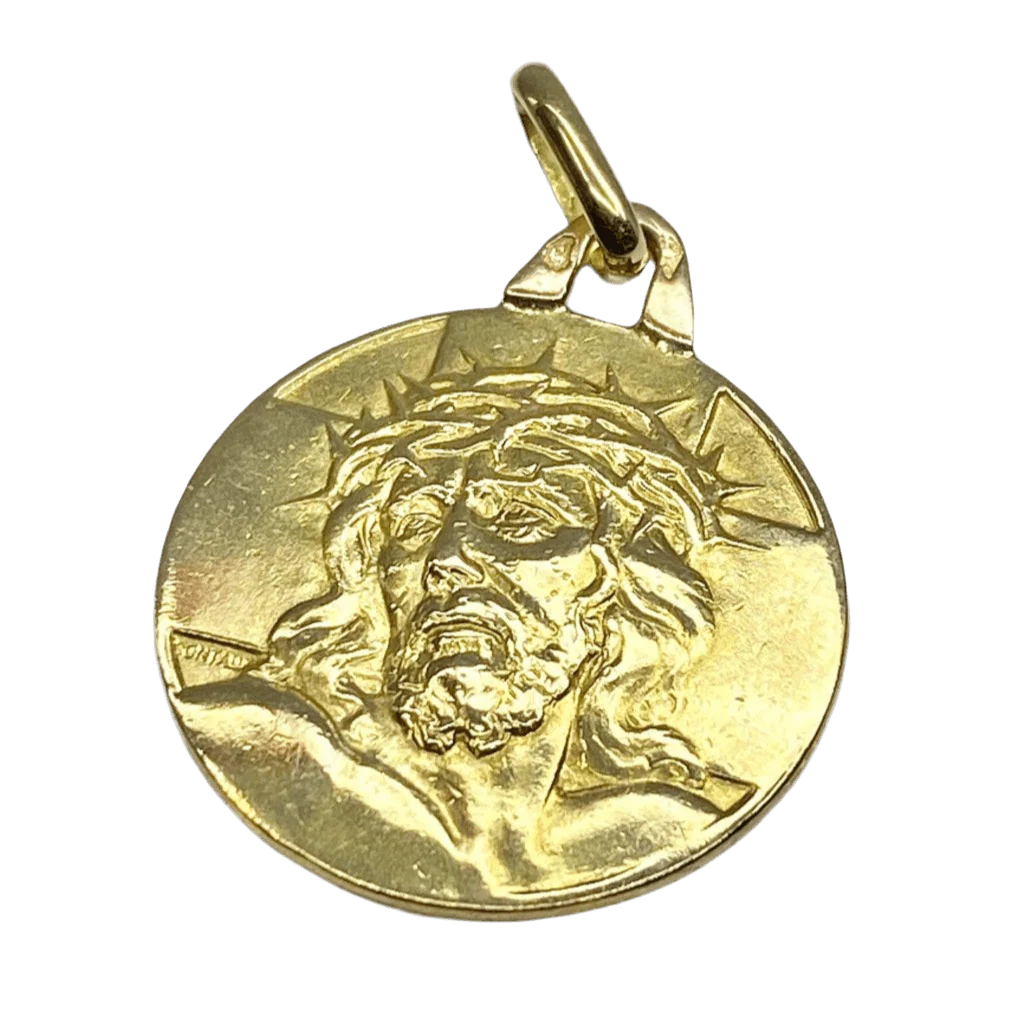 Medal Christ in yellow gold