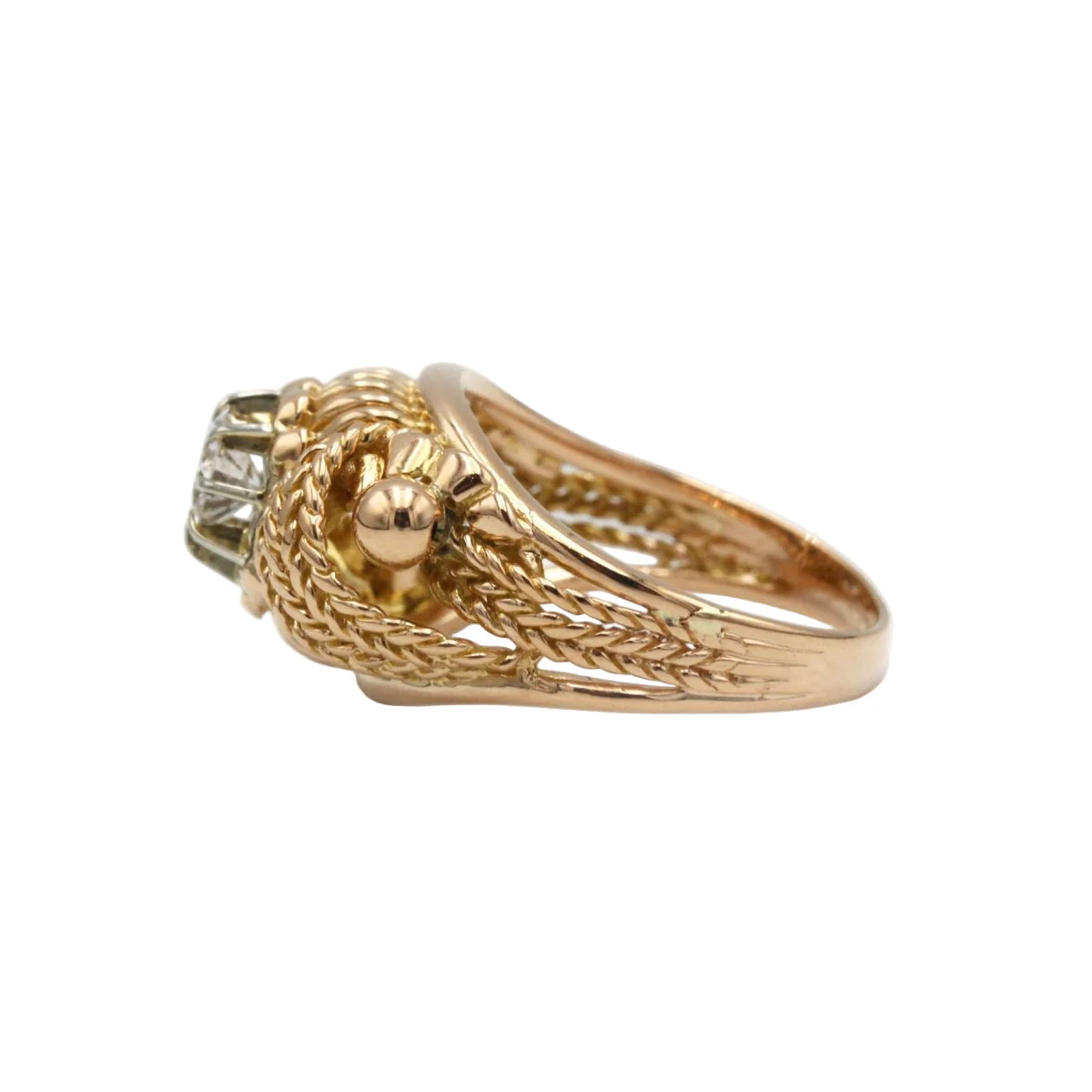 Ring in yellow gold, white gold, and diamonds - Image 4