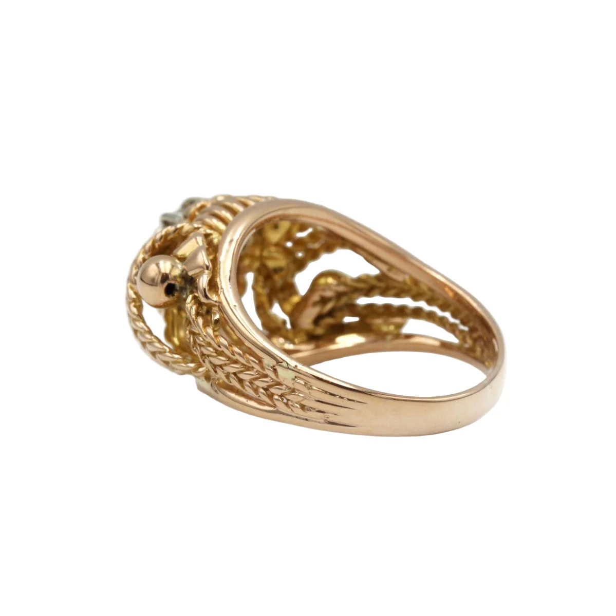 Ring in yellow gold, white gold, and diamonds - Image 5