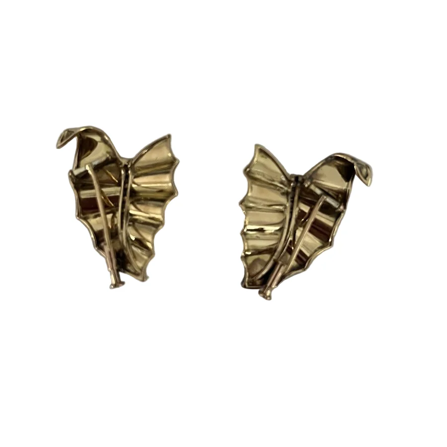 Leaf brooches in rose gold and diamonds - Image 2