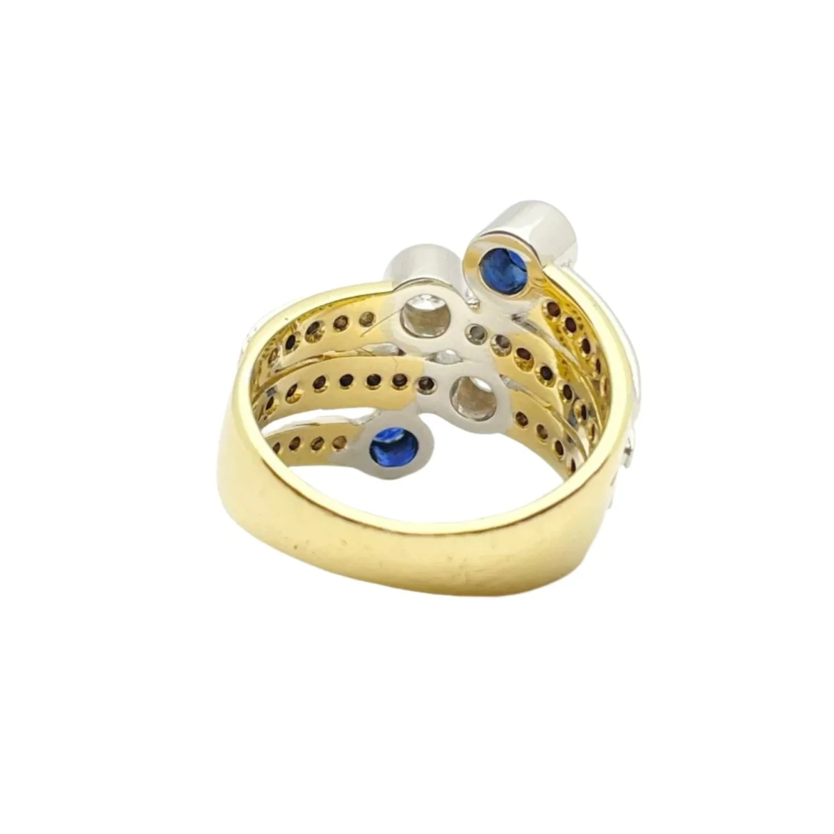 Ring in 18KT gold with diamonds natural ct 1.00 tot and natural sapphires ct 0.50 tot - Image 4