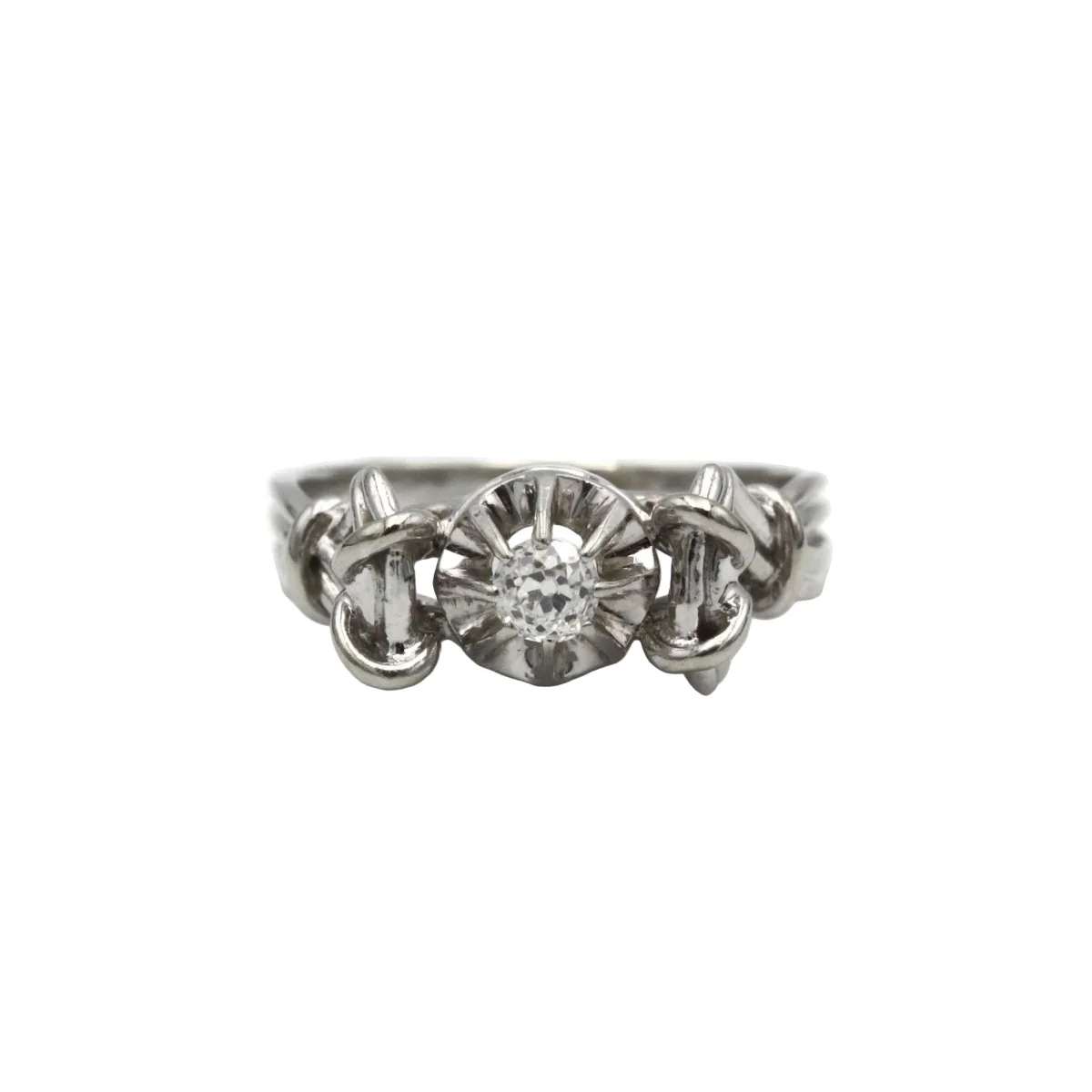 White gold and diamond ring