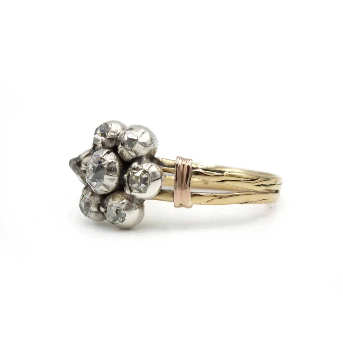 19th century ring in 18k yellow gold and 7 old-cut diamonds totaling 0.50 carats - Image 3