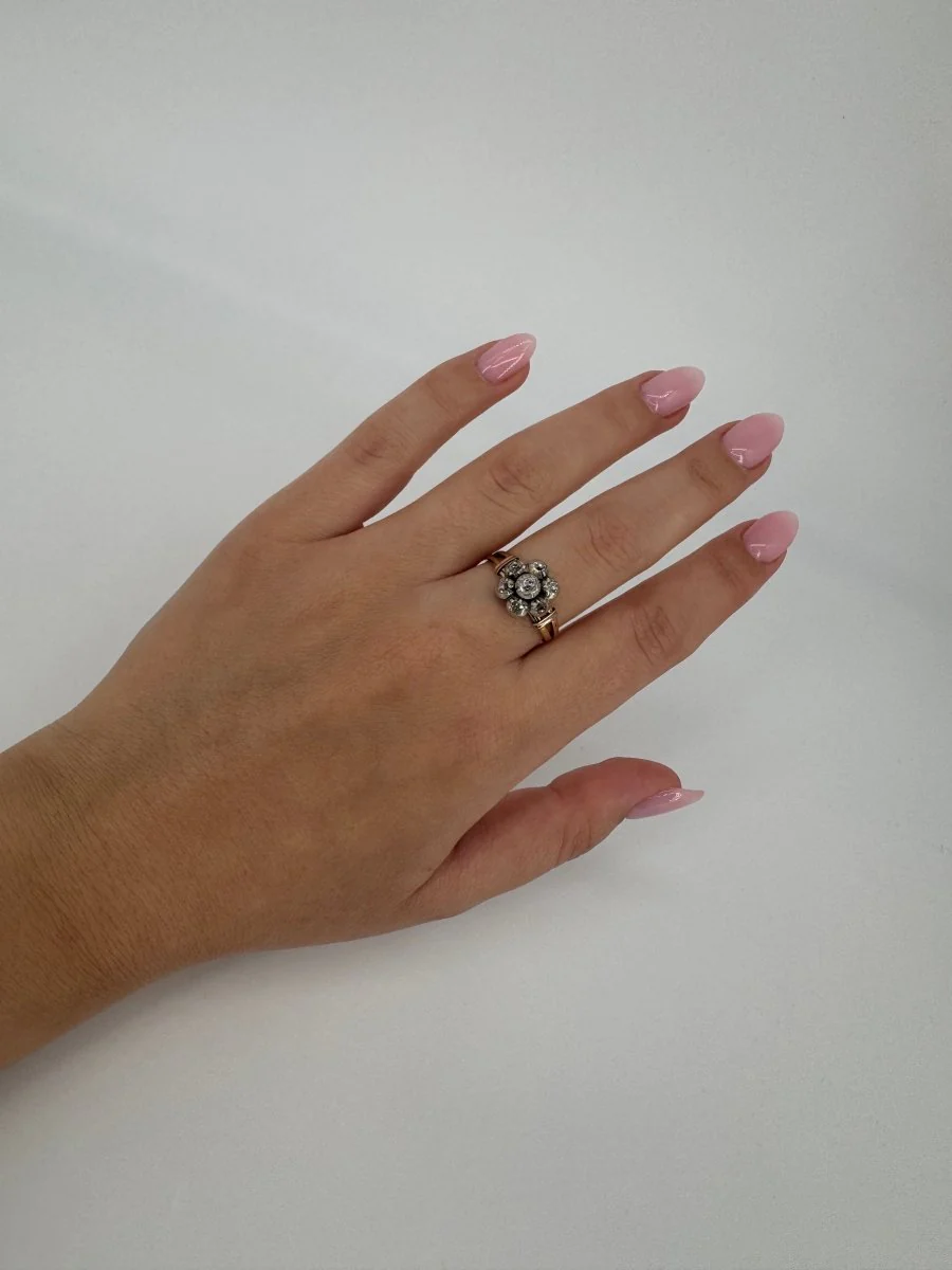 19th century ring in 18k yellow gold and 7 old-cut diamonds totaling 0.50 carats - Image 4