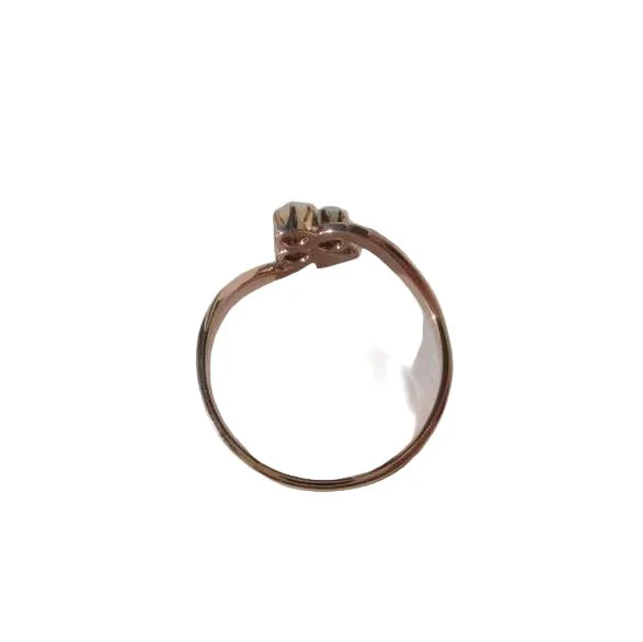 Rose gold Bangle Ring with Pearls and Diamonds - Image 3