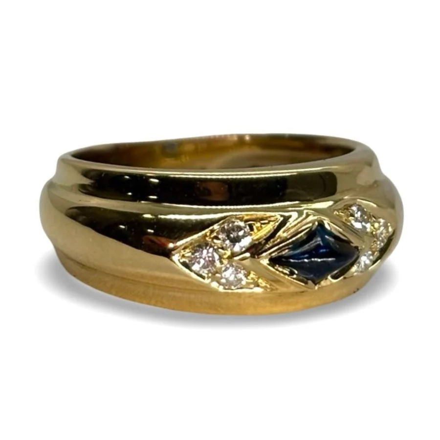 CHAUMET ring in yellow gold, sapphire, and diamonds - Image 6