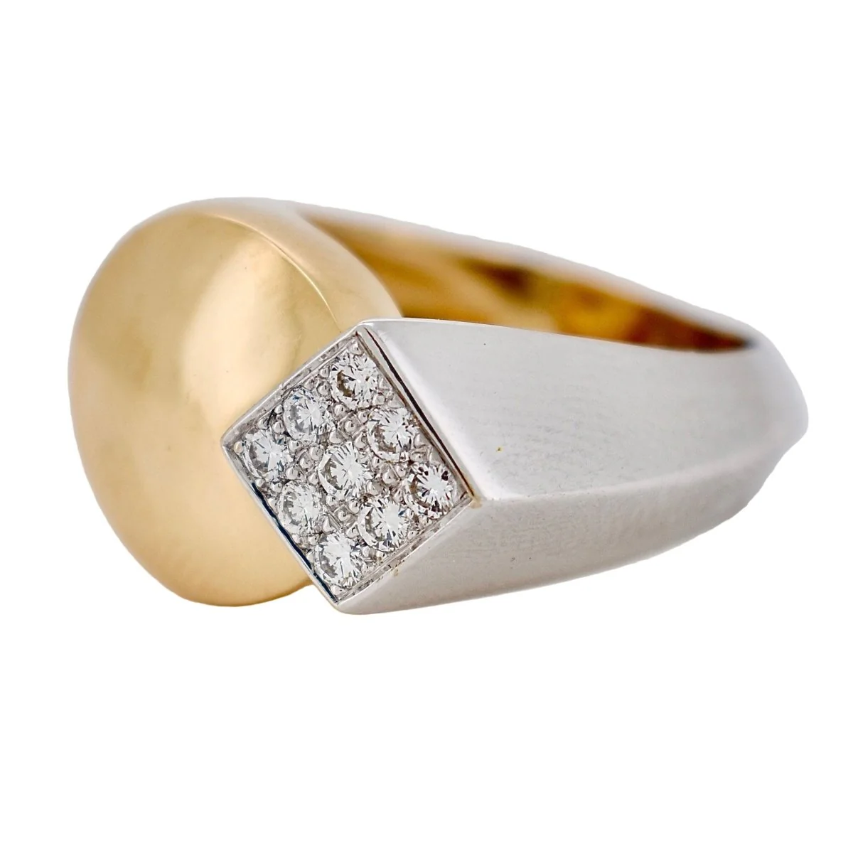 FRED signet ring in yellow gold, white gold and diamonds - Image 2