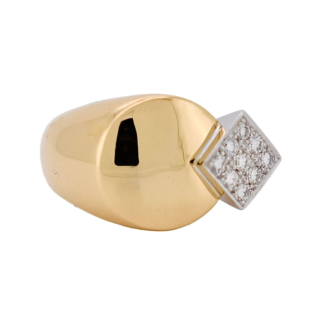 FRED signet ring in yellow gold, white gold and diamonds - Image 4