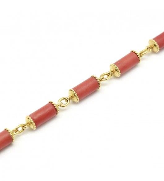 Necklace - Gold and coral