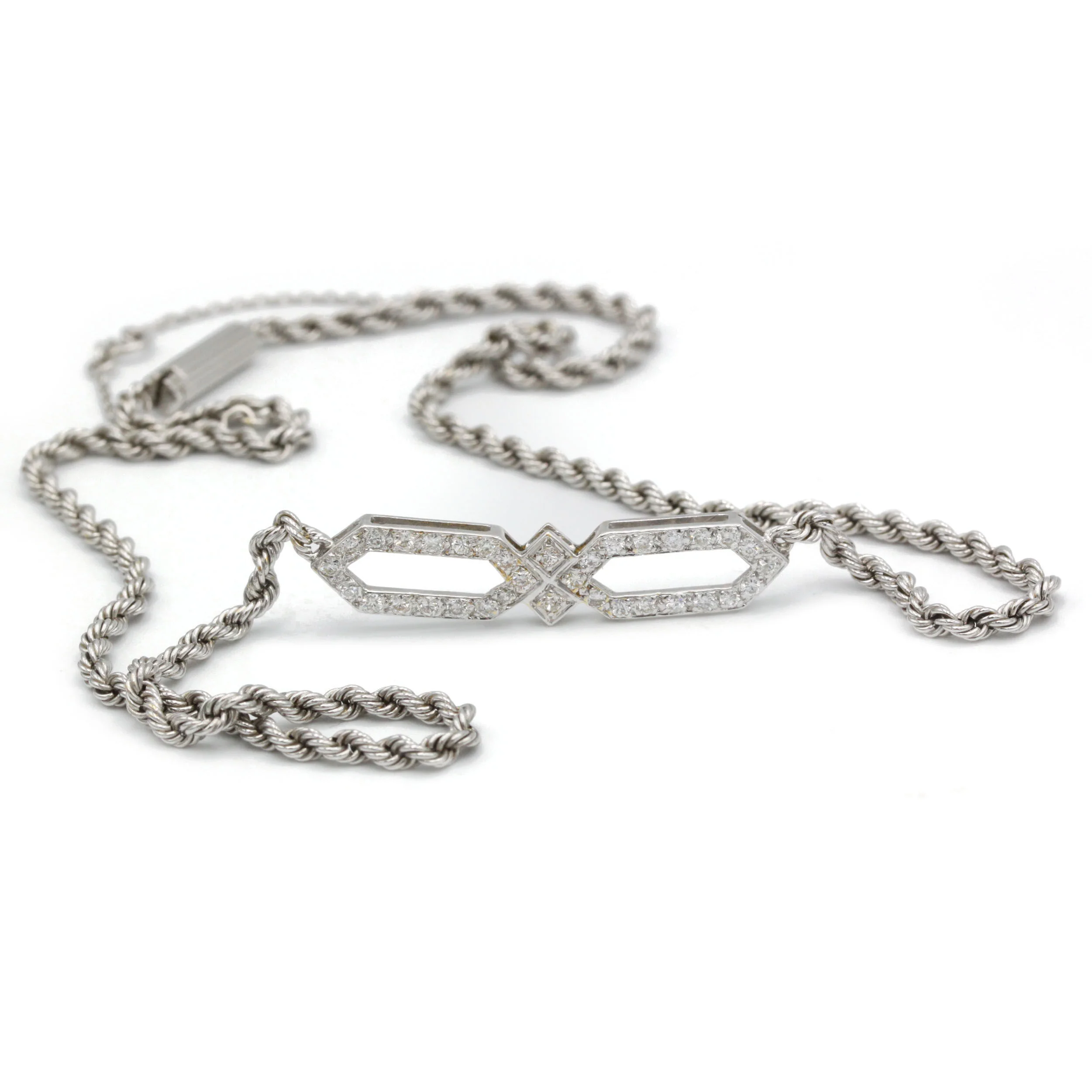 Necklace Gold chain and diamonds - Image 2