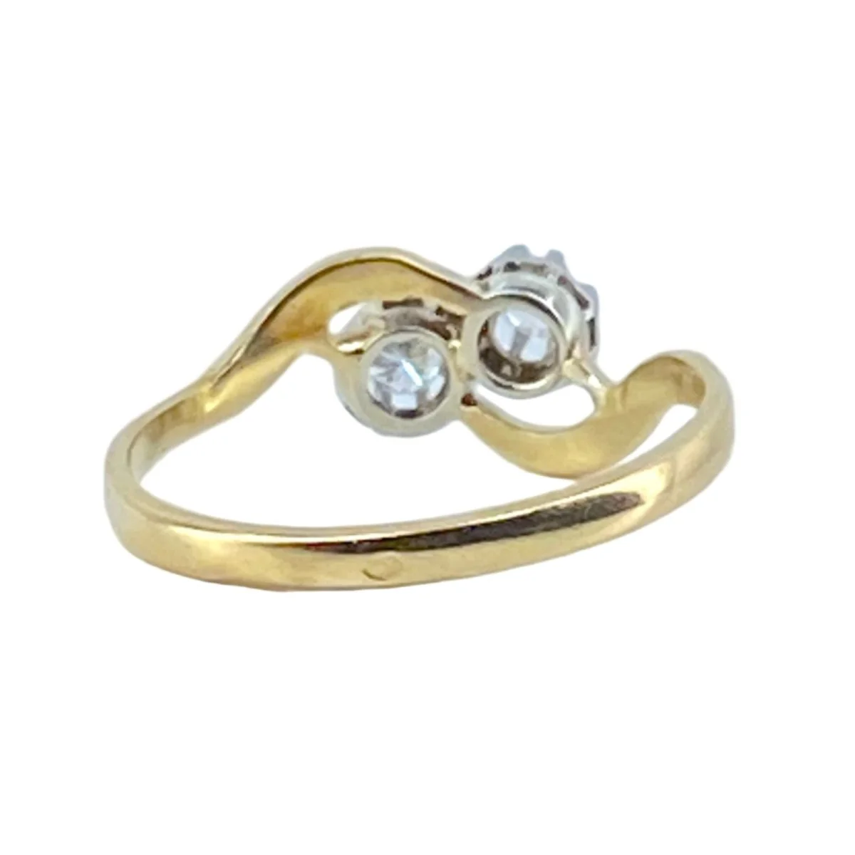 Toi &amp; Moi ring in yellow gold, white gold and diamonds - Image 4