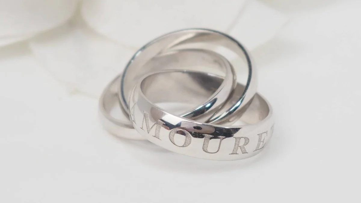 CARTIER vintage Gold Amour and Trinity ring in white gold - Image 4
