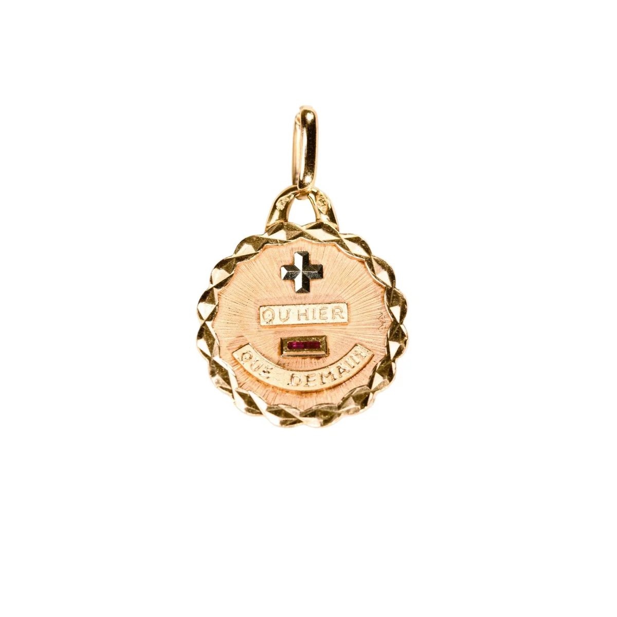 AUGIS pendant in yellow gold, rose gold, white gold and ruby