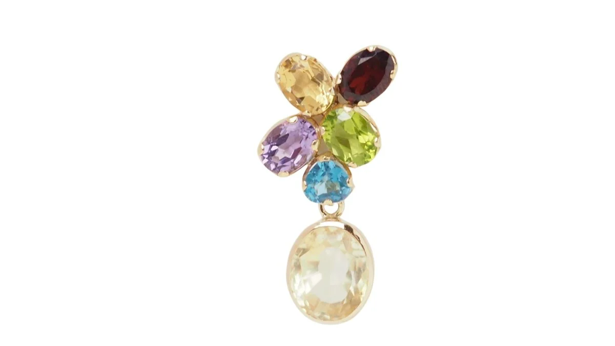 Earrings in yellow gold and fine stones - Image 4