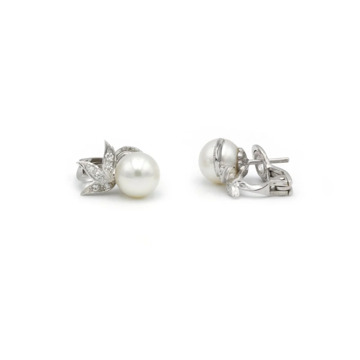 Earrings - Gold, diamonds & pearls - Image 3