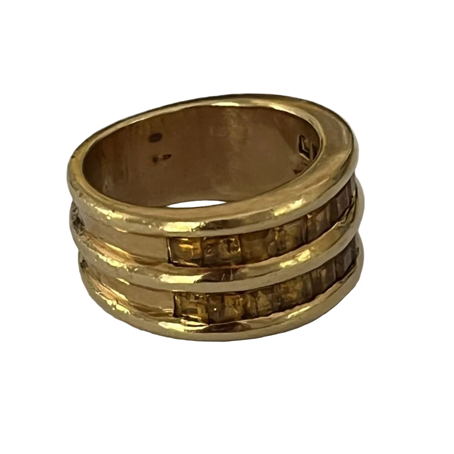 Ring ARFAN Paris headband in yellow gold and citrines - Image 3