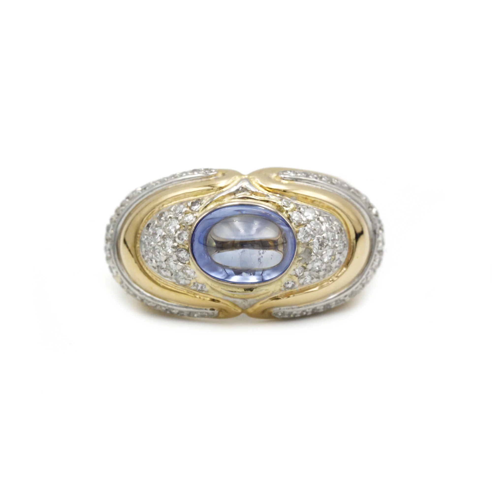 Ring Rush in yellow gold and white, sapphire and diamonds