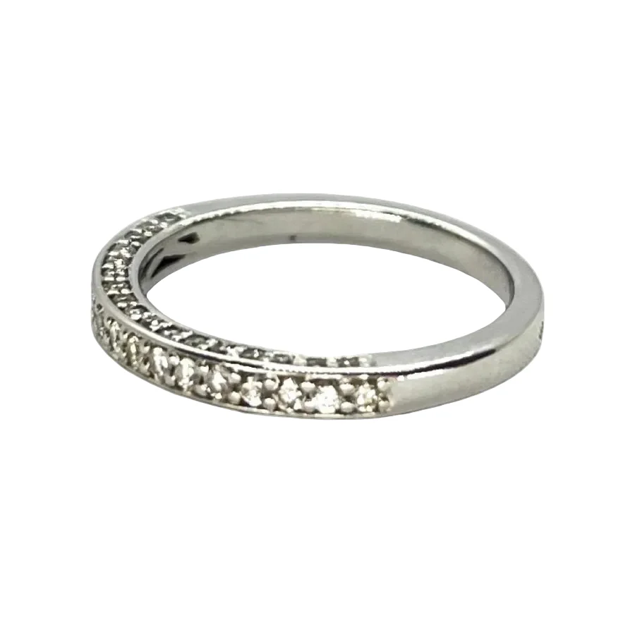 Wedding band ring in white gold and diamonds - Image 3