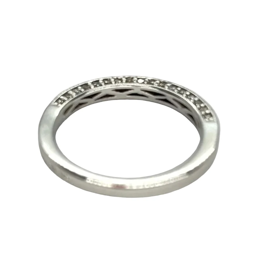 Wedding band ring in white gold and diamonds - Image 4
