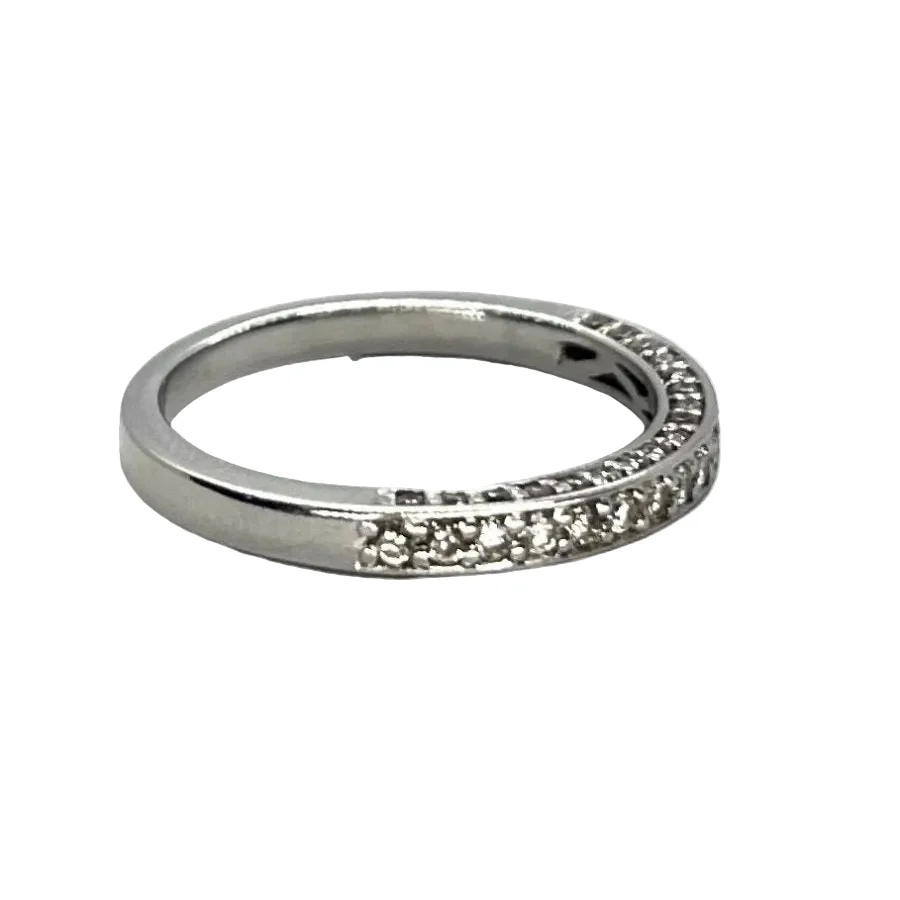Wedding band ring in white gold and diamonds - Image 5