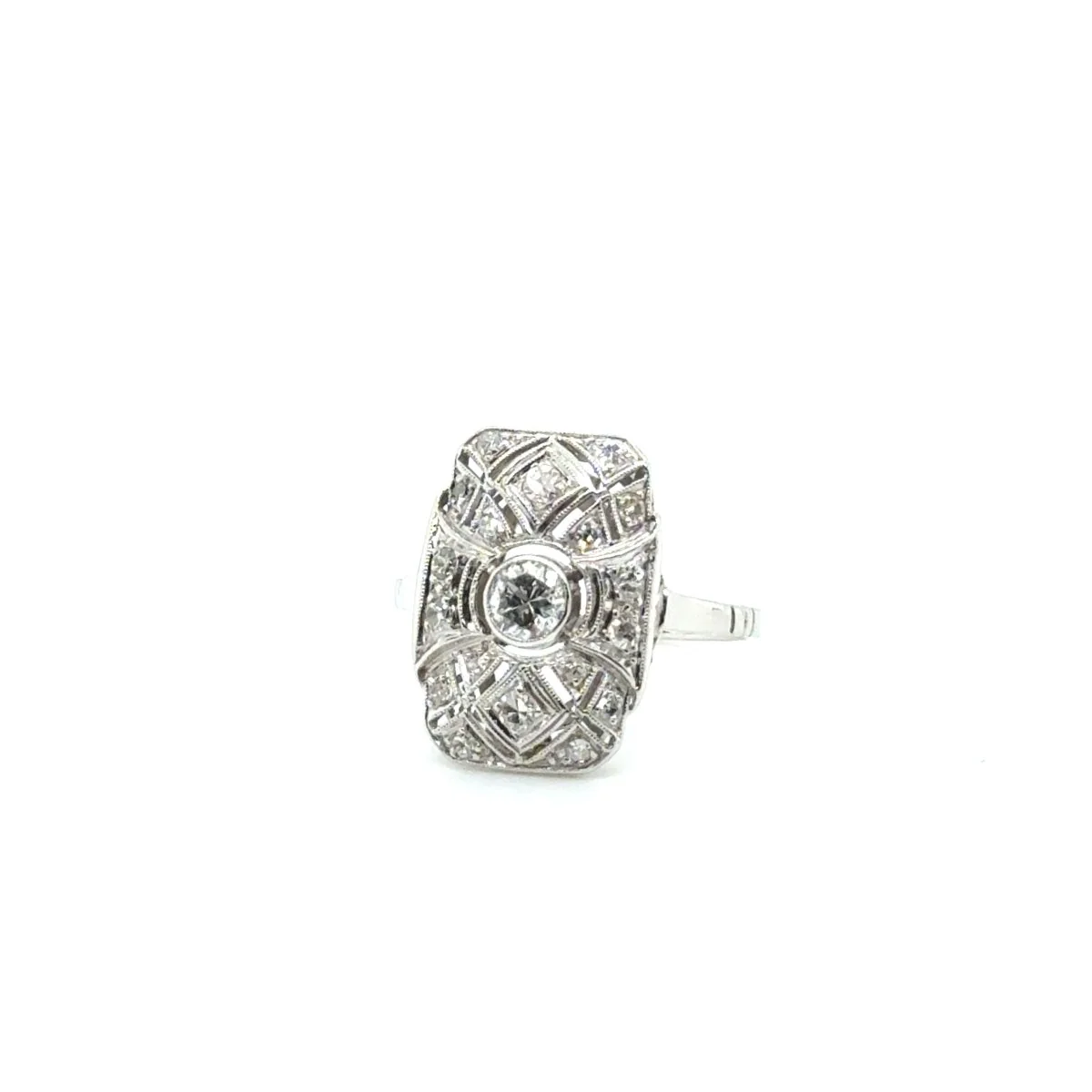 Art Deco - Platinum and Diamond Ring - Image 3