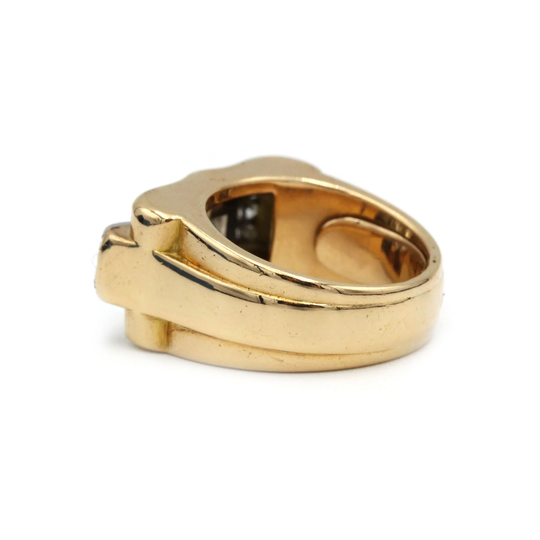 Ring Tank in yellow gold, paltinium and diamonds - Image 5