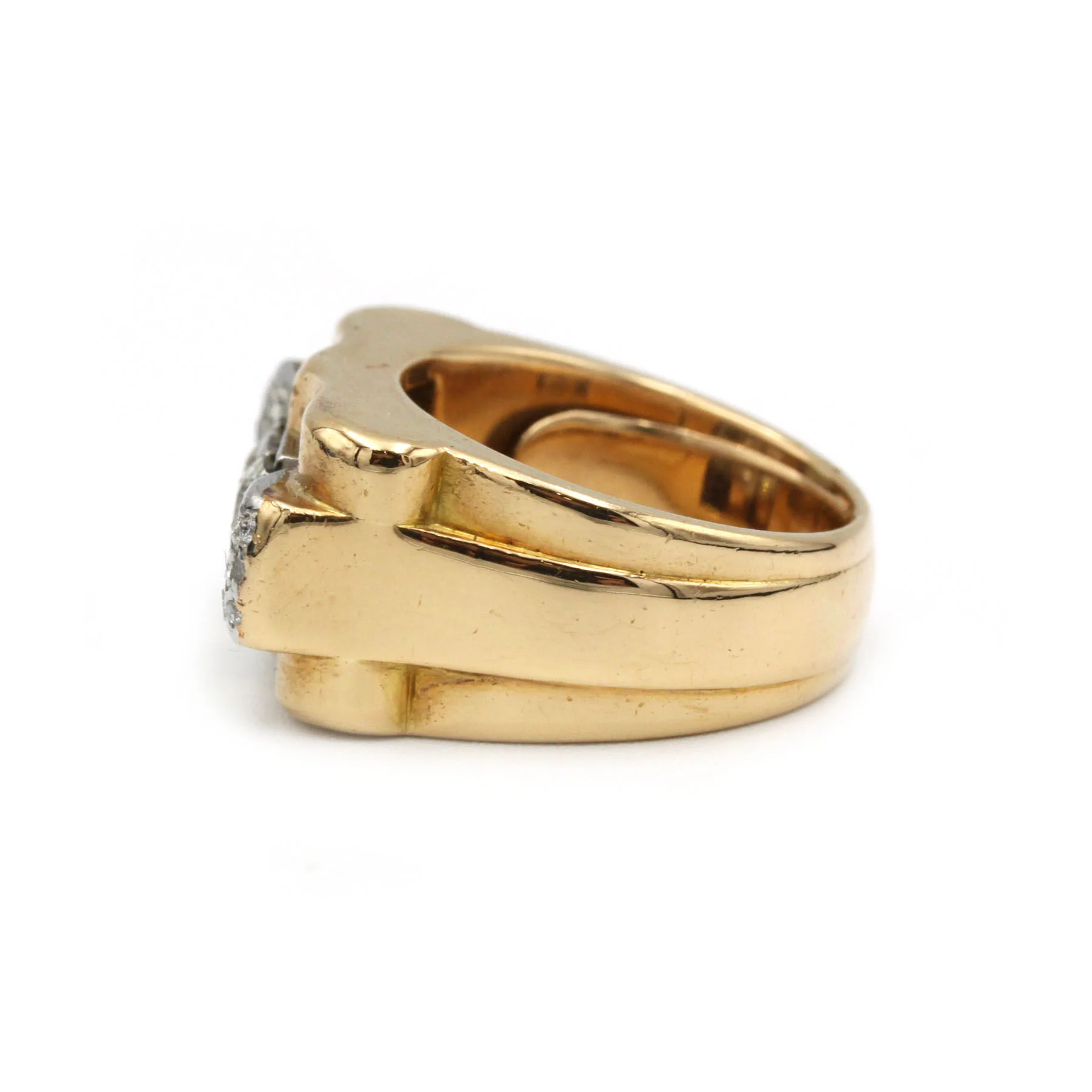Ring Tank in yellow gold, paltinium and diamonds - Image 6