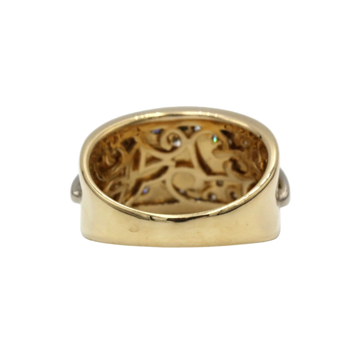 Bandeau ring in yellow gold, white gold and diamonds - Image 4