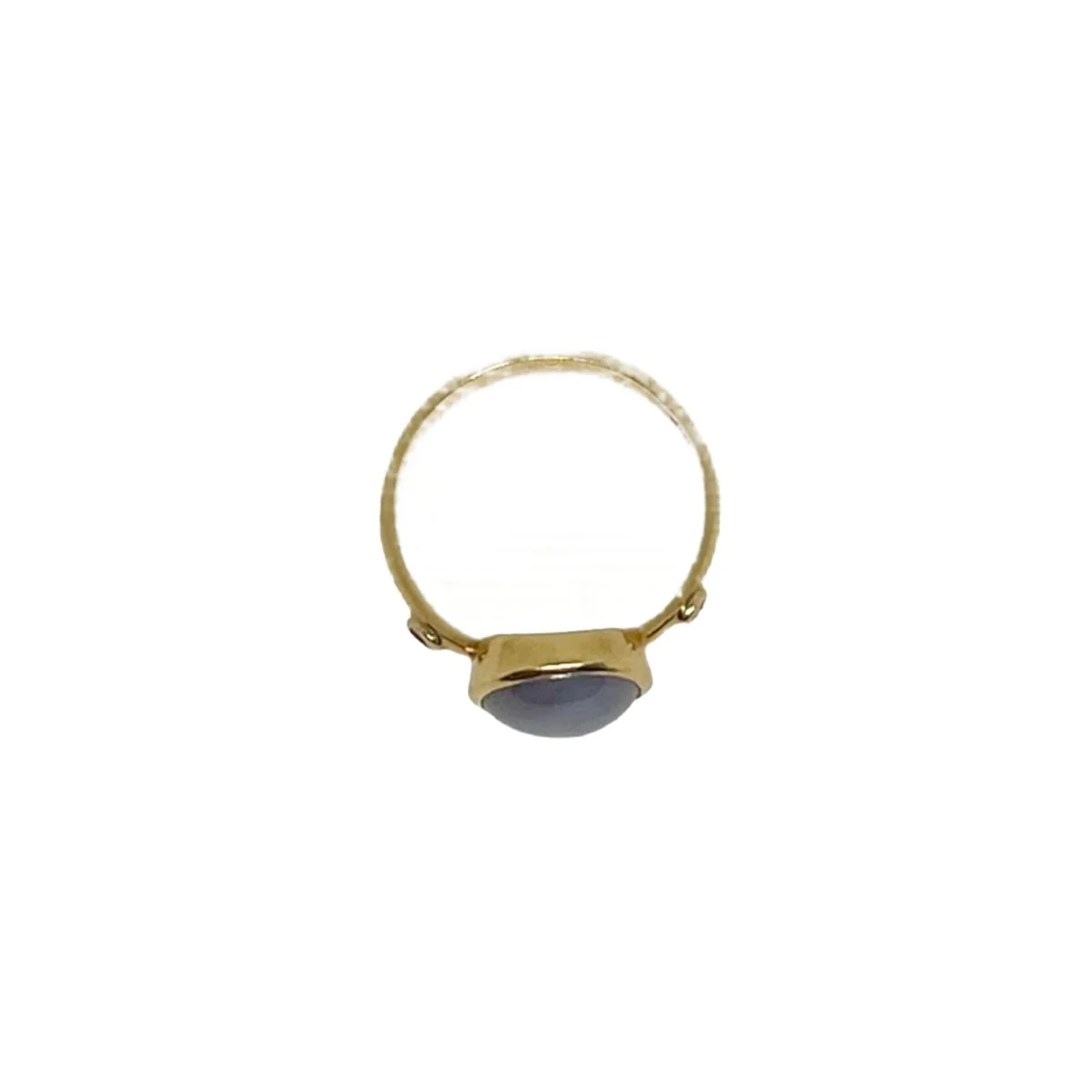 Ring at yellow gold, star sapphire and diamonds - Image 3