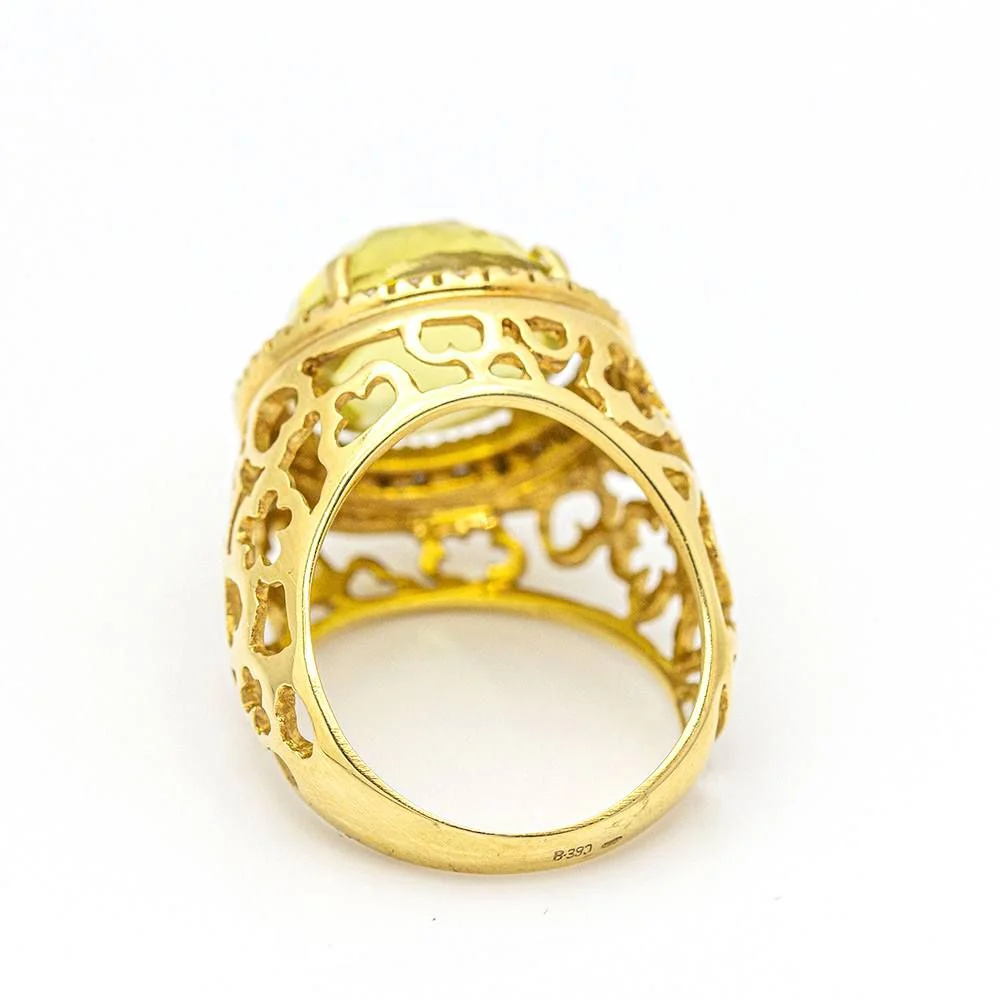 Ring at diamond and lemon quartz - Image 3