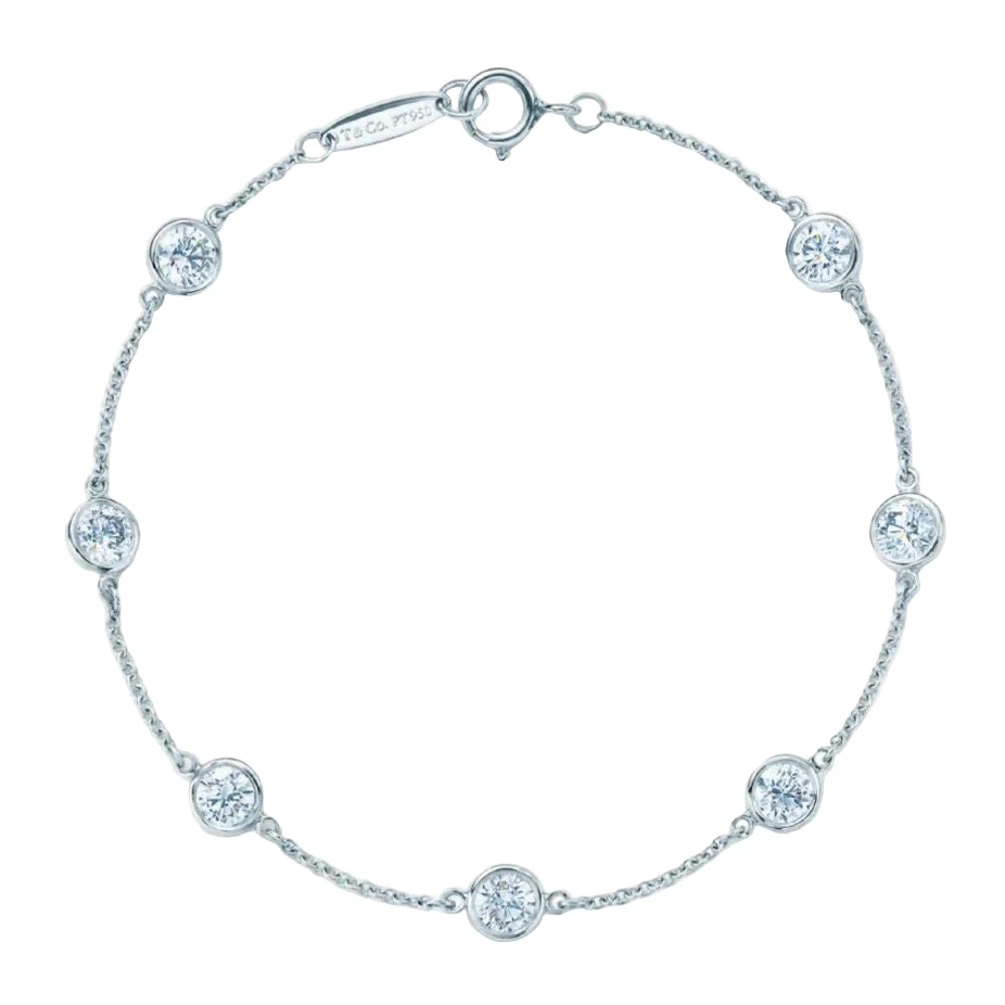 TIFFANY & CO "Diamonds by the Yard" Flexible Bracelet in Platinum and Diamonds
