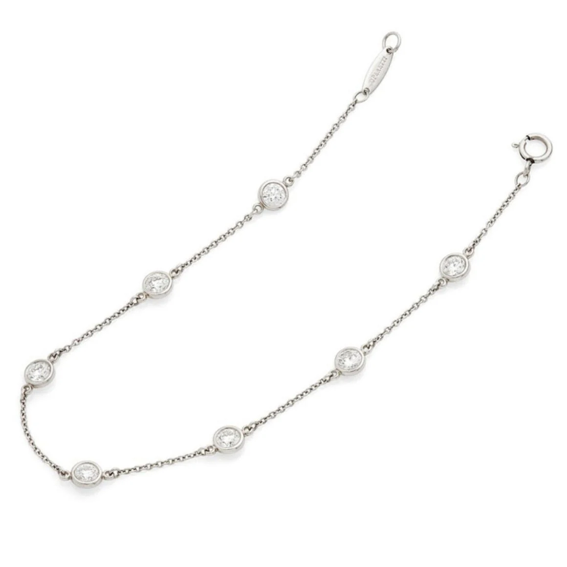 TIFFANY & CO "Diamonds by the Yard" Flexible Bracelet in Platinum and Diamonds - Image 4