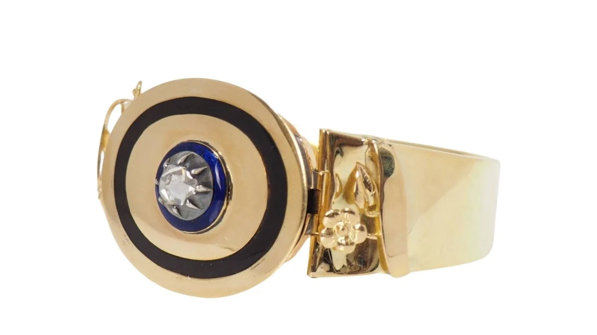 Bracelet in yellow gold, enamel and diamonds - Image 7