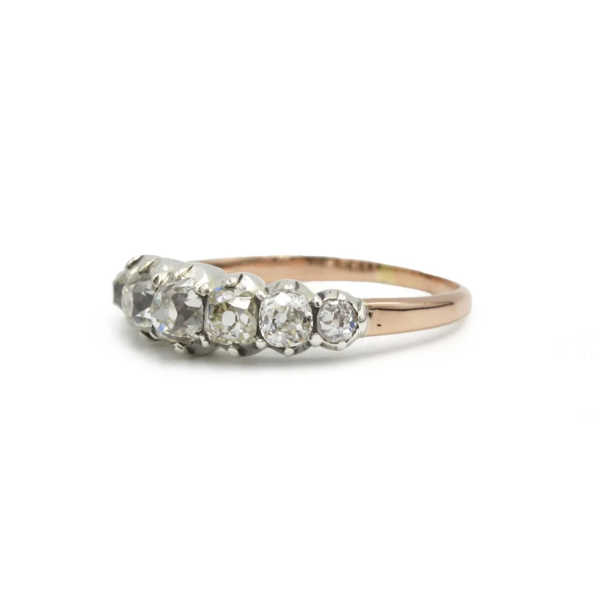 19th century yellow gold (750) garter ring with old-cut diamonds - Image 3