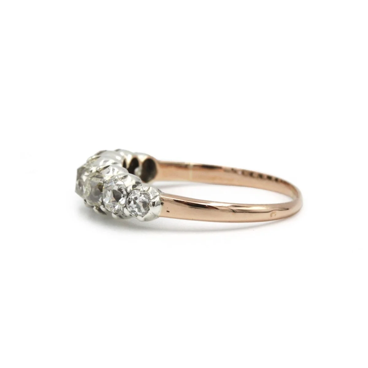 19th century yellow gold (750) garter ring with old-cut diamonds - Image 5