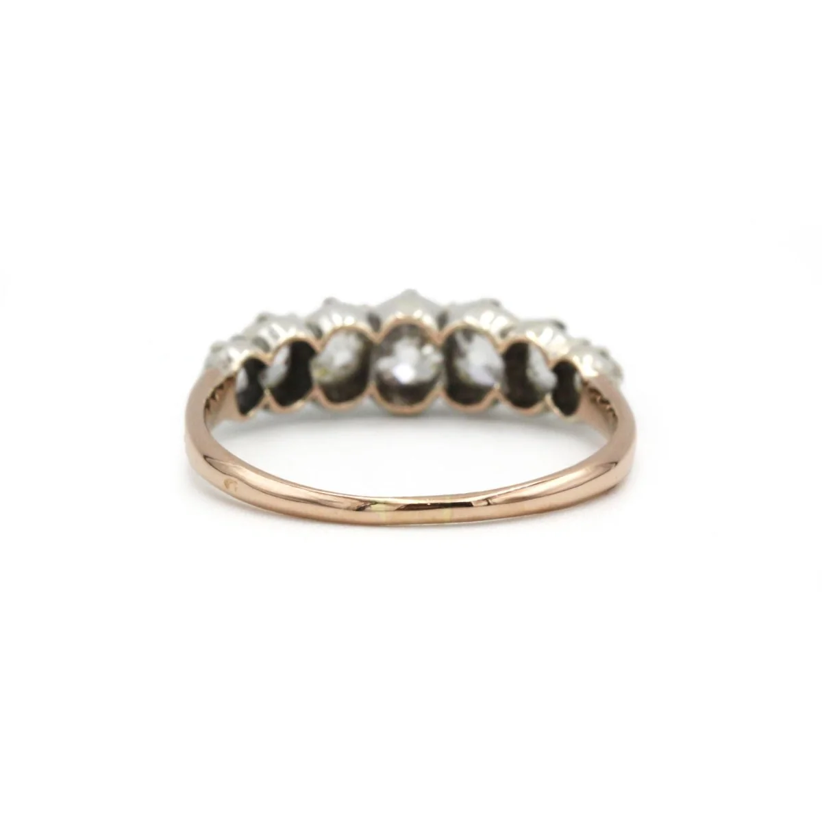 19th century yellow gold (750) garter ring with old-cut diamonds - Image 6