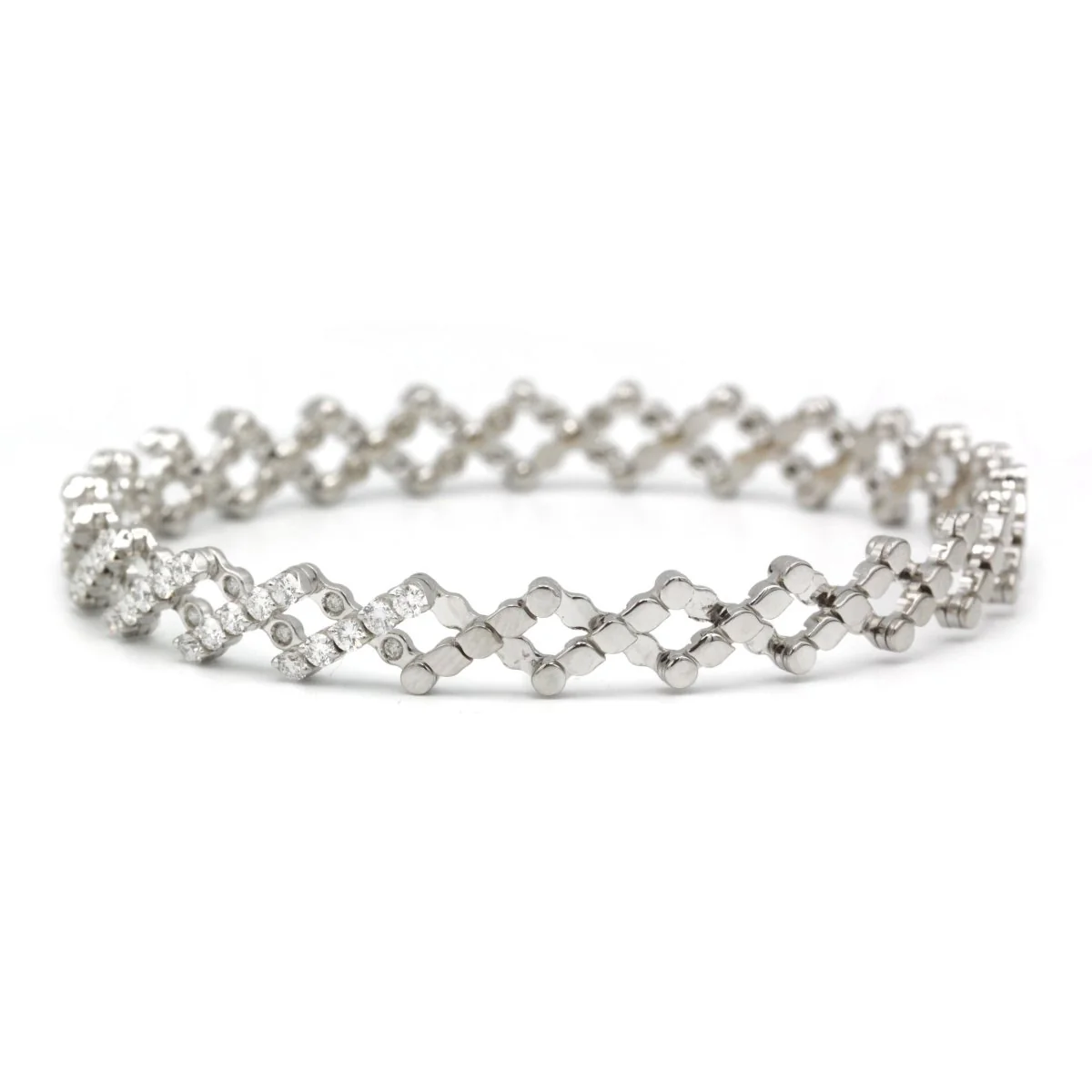 Bracelet transformation ring in white gold and diamond - Image 2