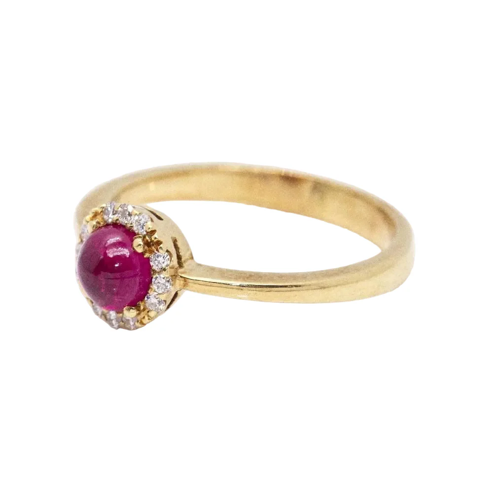 Ring Surroundings in yellow gold, ruby, and diamonds - Image 3