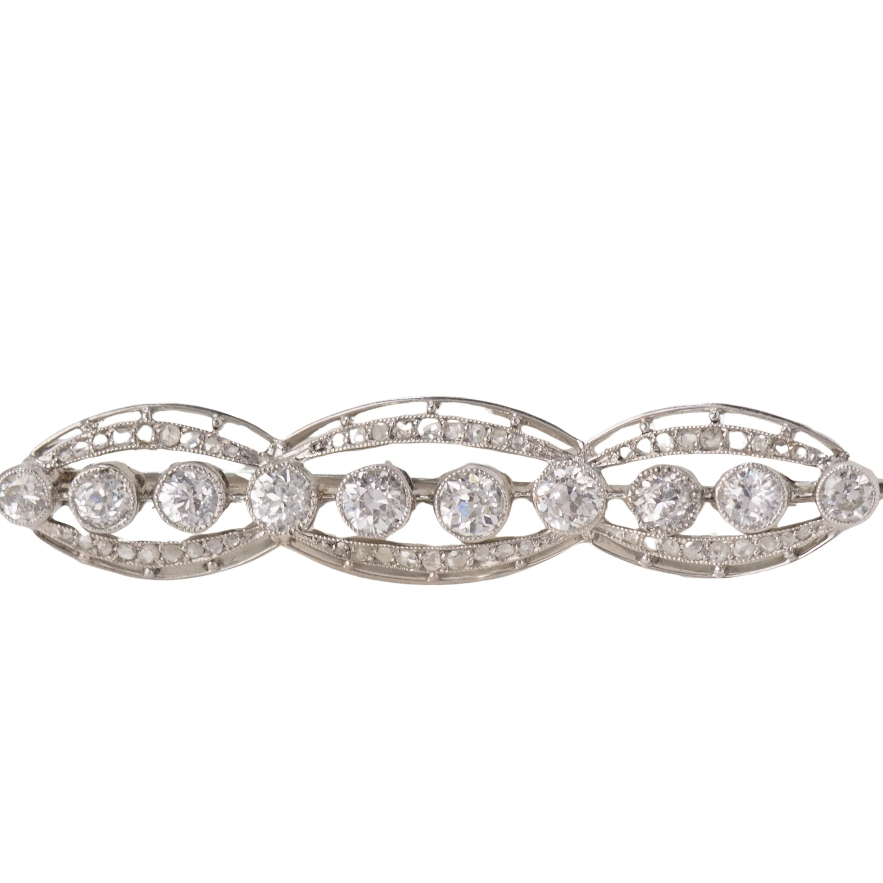Art Deco brooch in platinum and white gold - Image 5