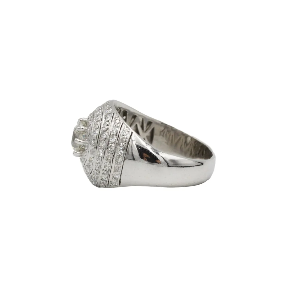 Ring Domed - Platinum & diamonds - Image 2